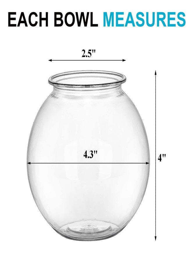 Okllen 12 Pack Plastic Ivy Bowls, 16 Oz Round Fish Bowl Unbreakable Vases Bowls for Home Decor, Carnival Games, Candy, Party Favors, Centerpiece, BPA Free, Clear - Image 2
